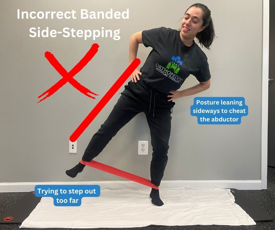 Common Exercises Incorrect Banded Side Stepping